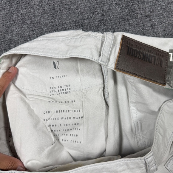 NWT Linksoul Bamboo Cotton Stretch Straight Pants in Chalk Light Blue Size 40x32 - Picture 3 of 11